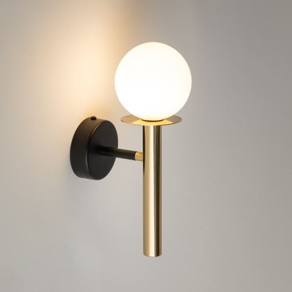 Sienas lampa DAISY 1xG9/12W/230V zelta/melna/balta