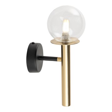 Sienas lampa DAISY 1xG9/12W/230V zelta/melna/caurspīdīga