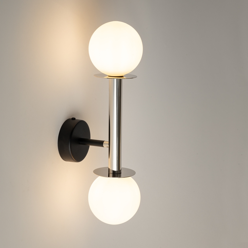 Sienas lampa DAISY 2xG9/12W/230V spīdīgi hromēts/melna/balta