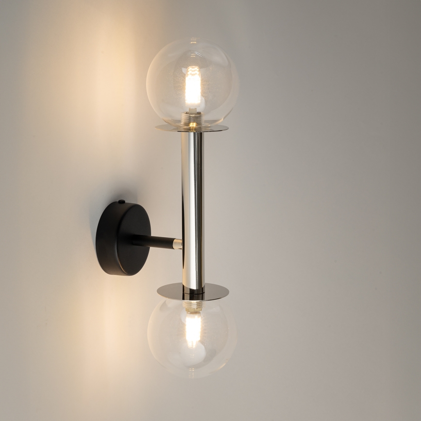 Sienas lampa DAISY 2xG9/12W/230V spīdīgi hromēts/melna/caurspīdīga