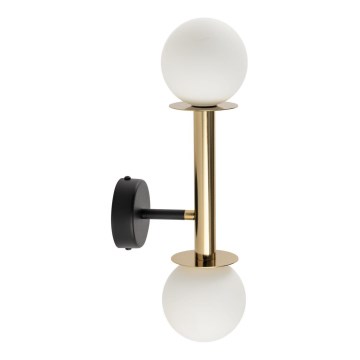 Sienas lampa DAISY 2xG9/12W/230V zelta/melna/balta