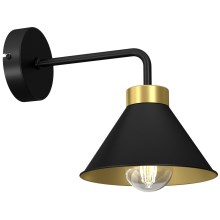 Sienas lampa DEMET 1xE27/60W/230V melna/zelta