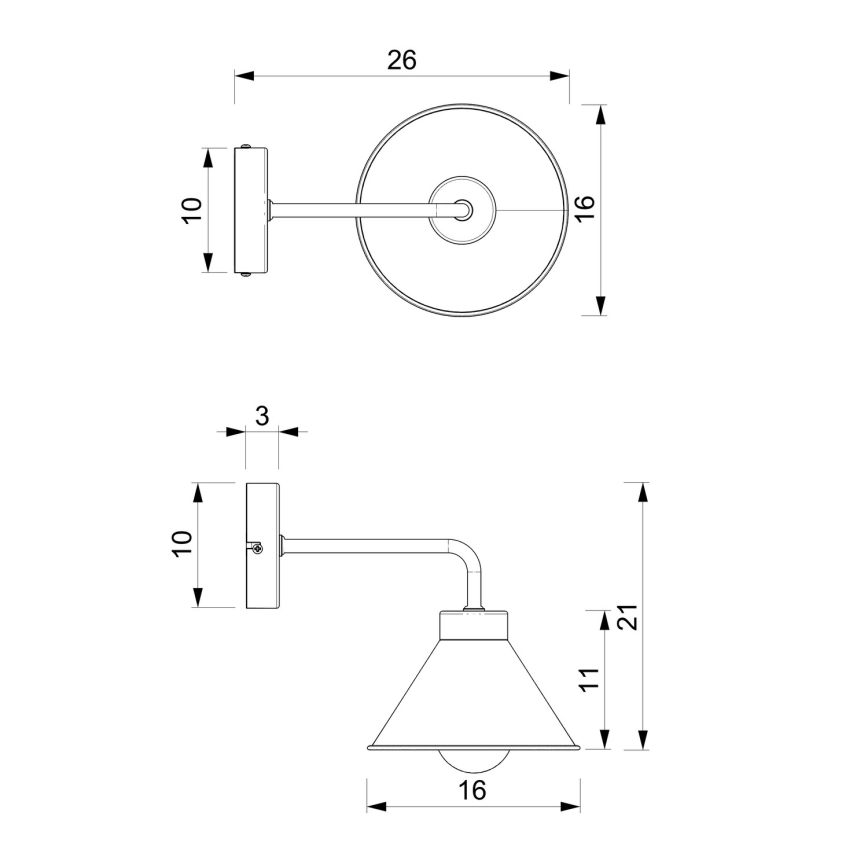 Sienas lampa DEMET 1xE27/60W/230V melna/zelta