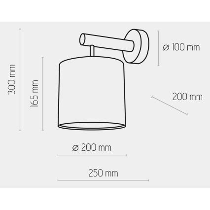 Sienas lampa DEVA 1xE27/60W/230V balta/koka