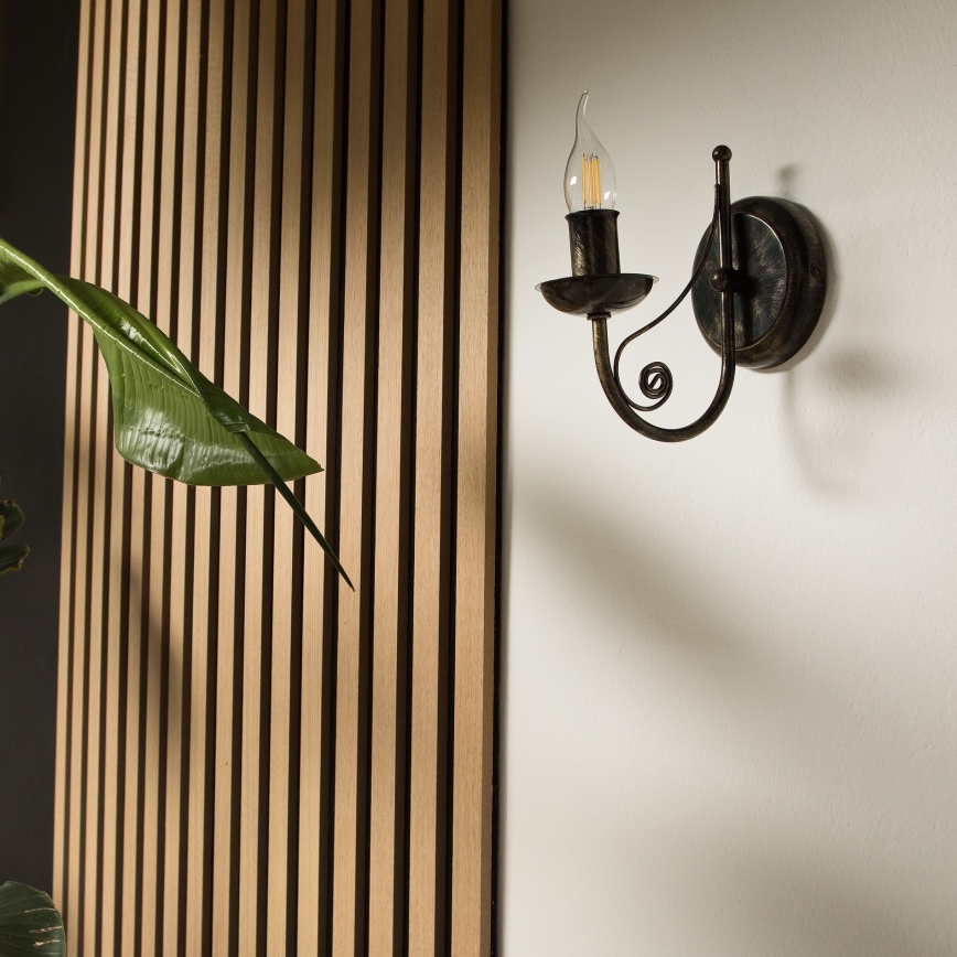 Sienas lampa DONATO 1xE14x40W/230V patina