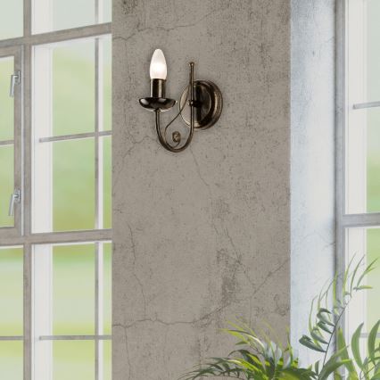 Sienas lampa DONATO 1xE14x40W/230V patina