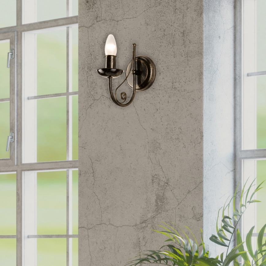 Sienas lampa DONATO 1xE14x40W/230V patina