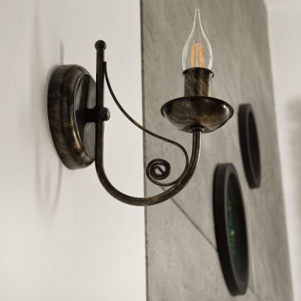 Sienas lampa DONATO 1xE14x40W/230V patina