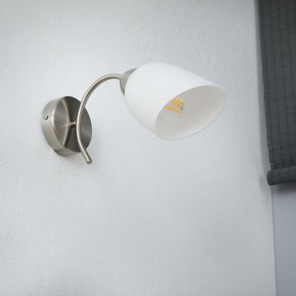 Sienas lampa DONNA 1xE27/60W/230V niķelis