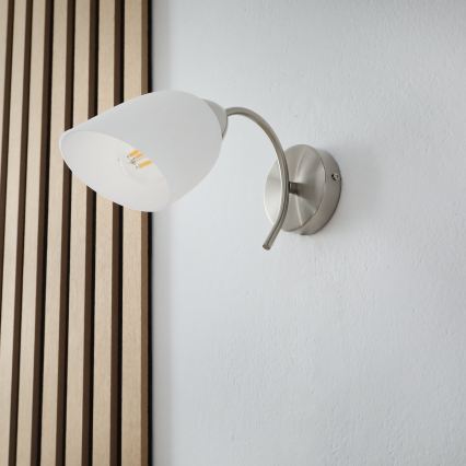 Sienas lampa DONNA 1xE27/60W/230V niķelis