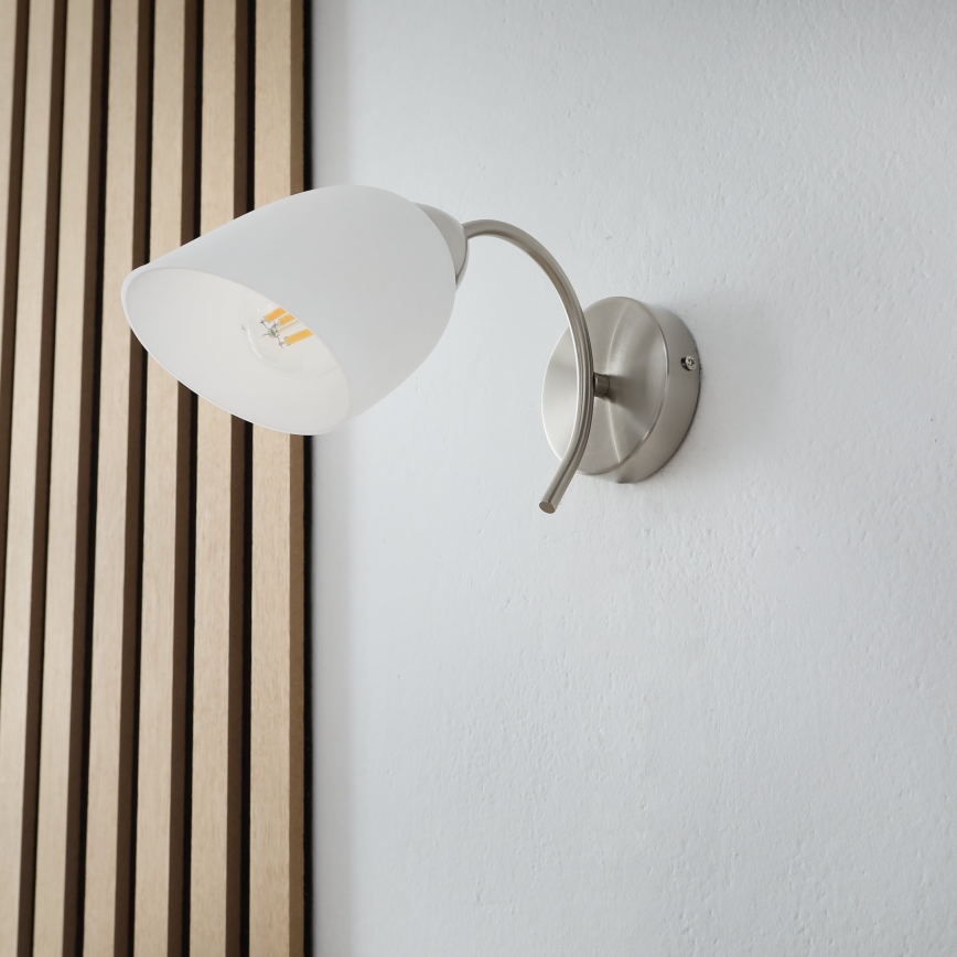 Sienas lampa DONNA 1xE27/60W/230V niķelis