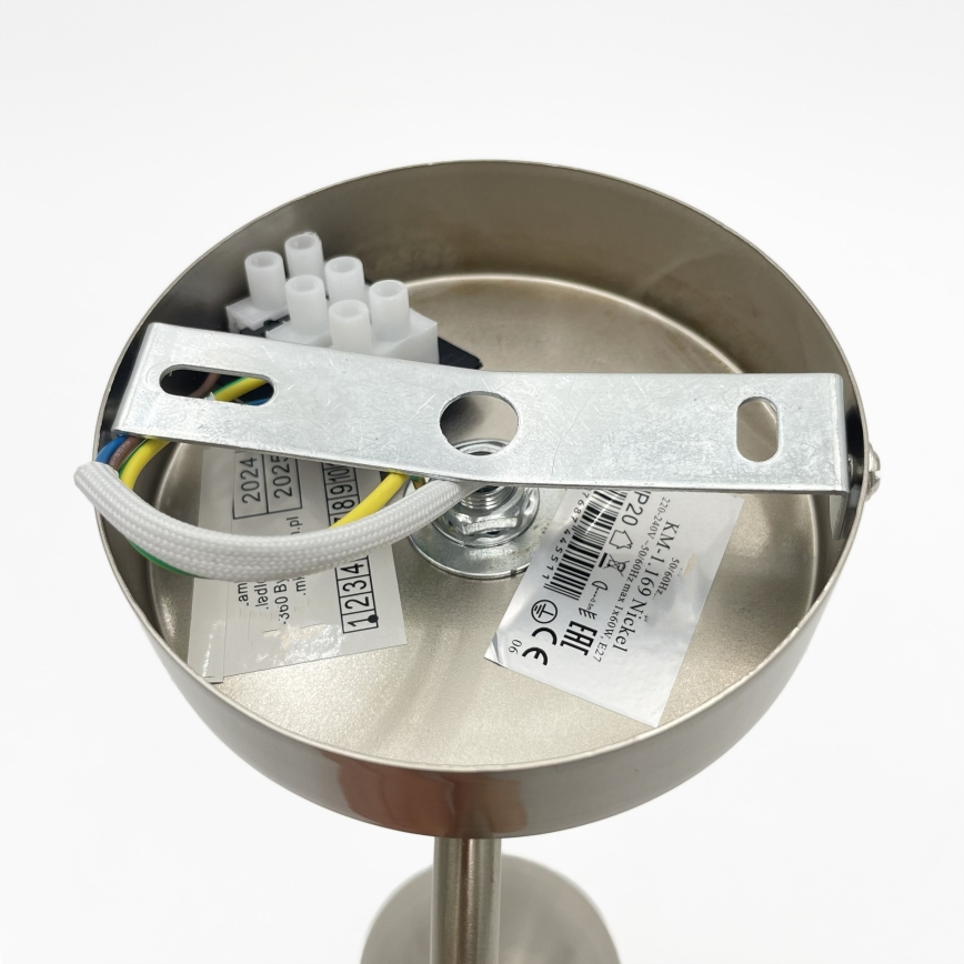 Sienas lampa DONNA 1xE27/60W/230V niķelis