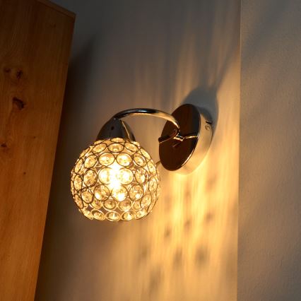 Sienas lampa DORIS 1xE27/15W/230V spīdīgi hromēts/caurspīdīga