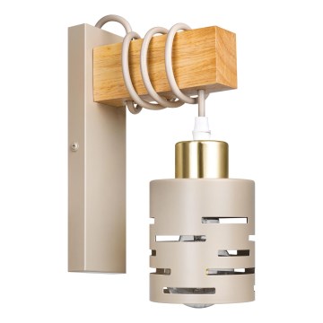 Sienas lampa ELEN 1xE27/35W/230V bēša/zelta/brūna