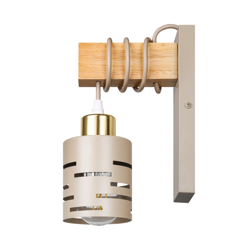 Sienas lampa ELEN 1xE27/35W/230V bēša/zelta/brūna