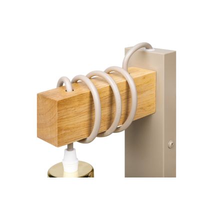 Sienas lampa ELEN 1xE27/35W/230V bēša/zelta/brūna