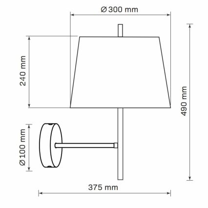 Sienas lampa ELENA 1xE27/20W/230V melna