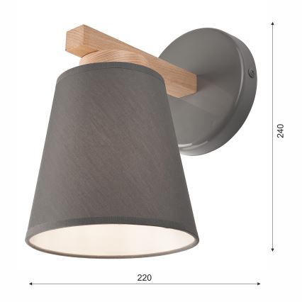 Sienas lampa ELLIE 1xE27/60W/230V dižskābardis