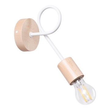 Sienas lampa EMBER 1xE27/15W/230V balta/bēša/dižskābardis