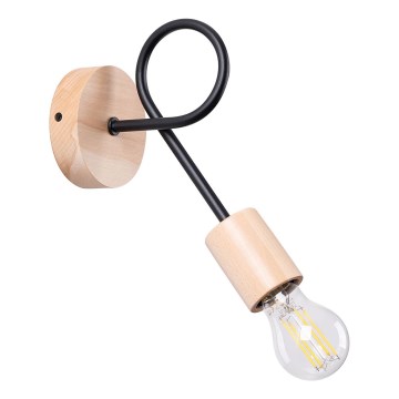 Sienas lampa EMBER 1xE27/15W/230V melna/bēša/dižskābardis