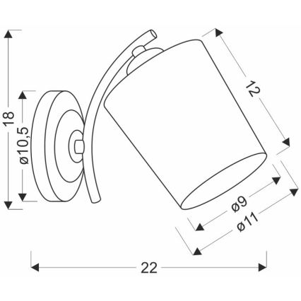 Sienas lampa ESNYR 1xE27/40W/230V melna/balta