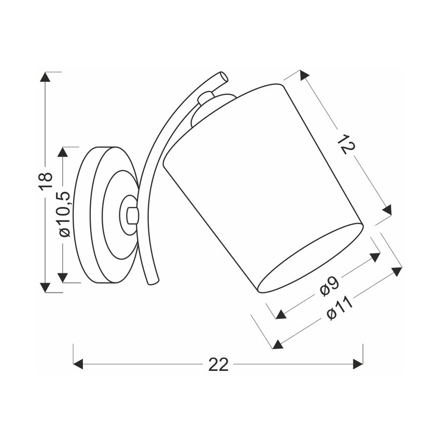 Sienas lampa ESNYR 1xE27/40W/230V melna/balta