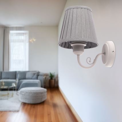 Sienas lampa FIREZ 1xE27/40W/230V balta/pelēka