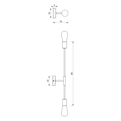 Sienas lampa FLAME 2xE27/60W/230V melna/spīdīgs hroms