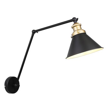 Sienas lampa FUNDO 1xE27/40W/230V melna/zeltaina
