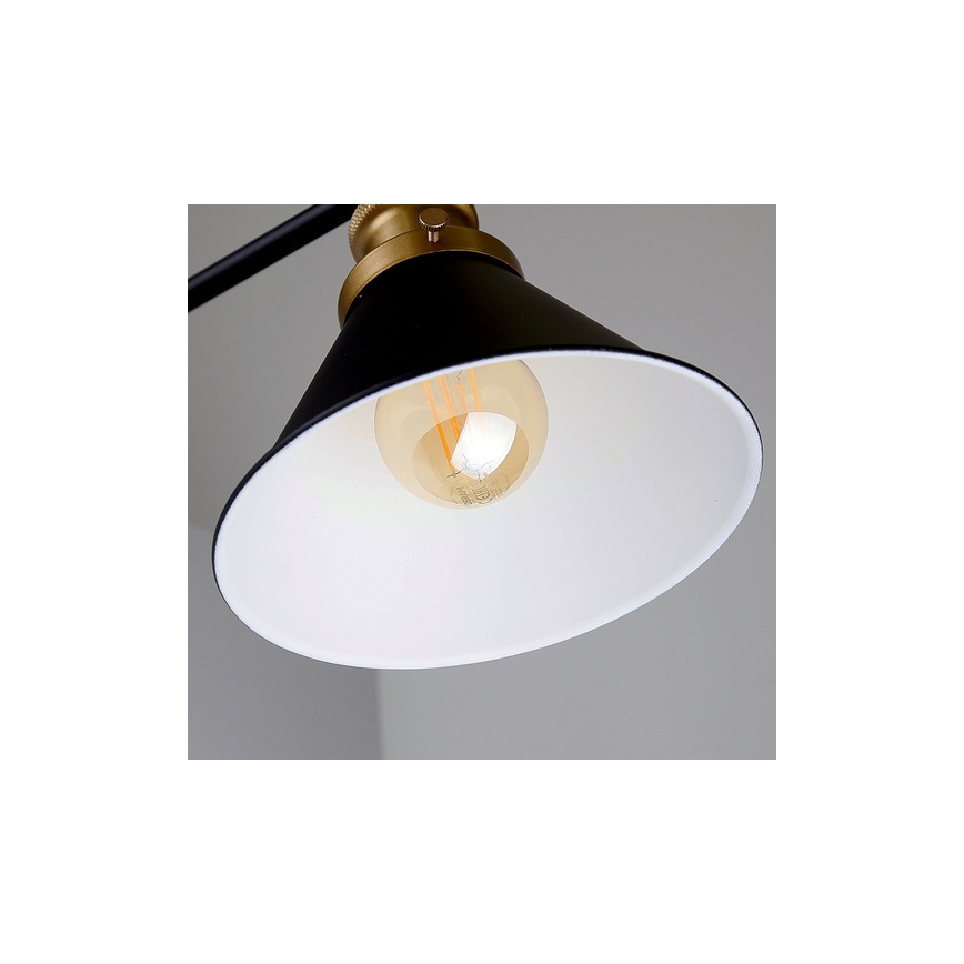 Sienas lampa FUNDO 1xE27/40W/230V melna/zeltaina