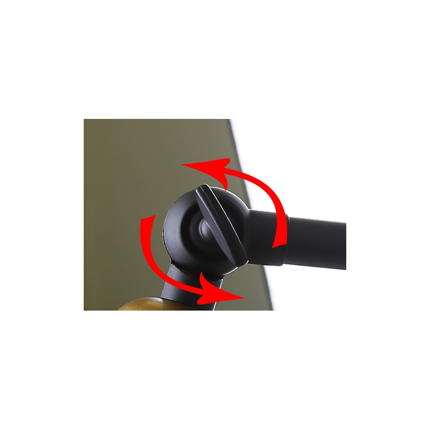 Sienas lampa FUNDO 1xE27/40W/230V melna/zeltaina