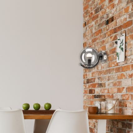 Sienas lampa GEORGIA 1xE14/5W/230V matēts hroms/dūmakains
