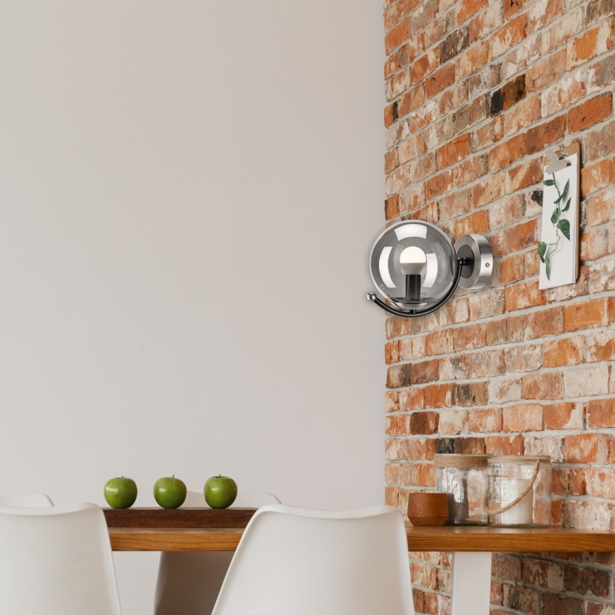 Sienas lampa GEORGIA 1xE14/5W/230V matēts hroms/dūmakains