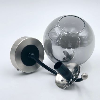 Sienas lampa GEORGIA 1xE14/5W/230V matēts hroms/dūmakains