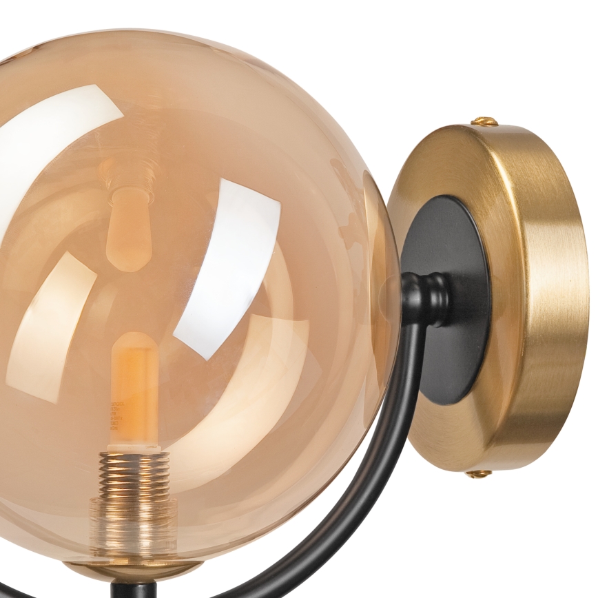 Sienas lampa GEORGIA 1xE14/5W/230V zelta/dūmakains bēša
