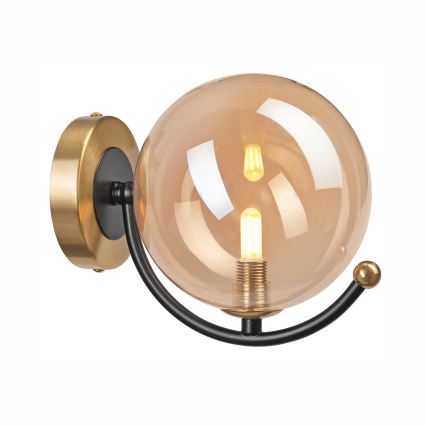 Sienas lampa GEORGIA 1xE14/5W/230V zelta/dūmakains bēša