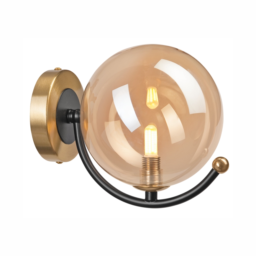 Sienas lampa GEORGIA 1xE14/5W/230V zelta/dūmakains bēša
