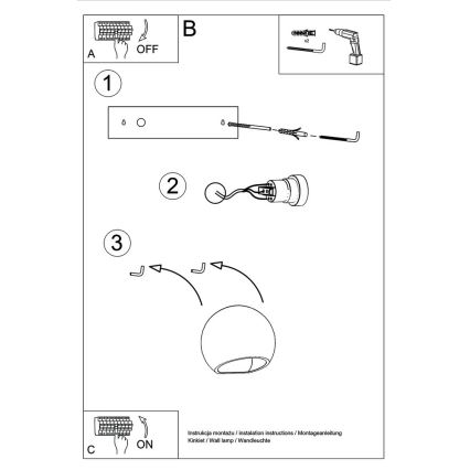 Sienas lampa GLOBE 1xE27/60W/230V, balta