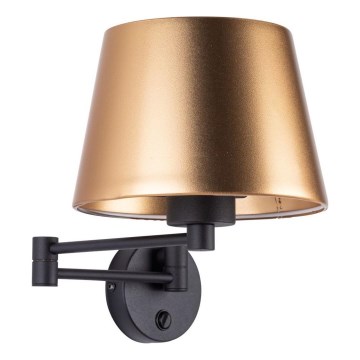 Sienas lampa GLORY 1xE27/15W/230V zelta/melna