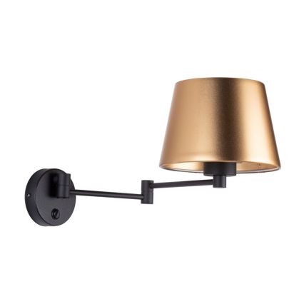 Sienas lampa GLORY 1xE27/15W/230V zelta/melna