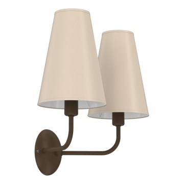 Sienas lampa GRENADA 2xE14/15W/230V bēša