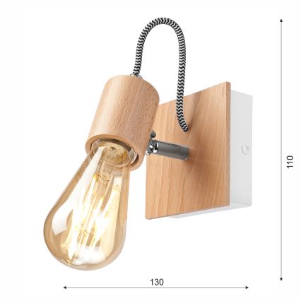 Sienas lampa GUSTAVO 1xE27/60W/230V dižskābardis