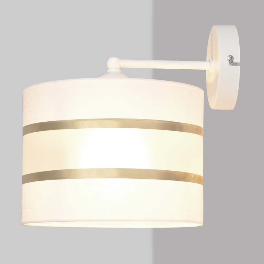 Sienas lampa HELEN 1xE27/15W/230V balta/zelta