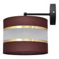 Sienas lampa HELEN 1xE27/15W/230V brūna/melna/zeltaina