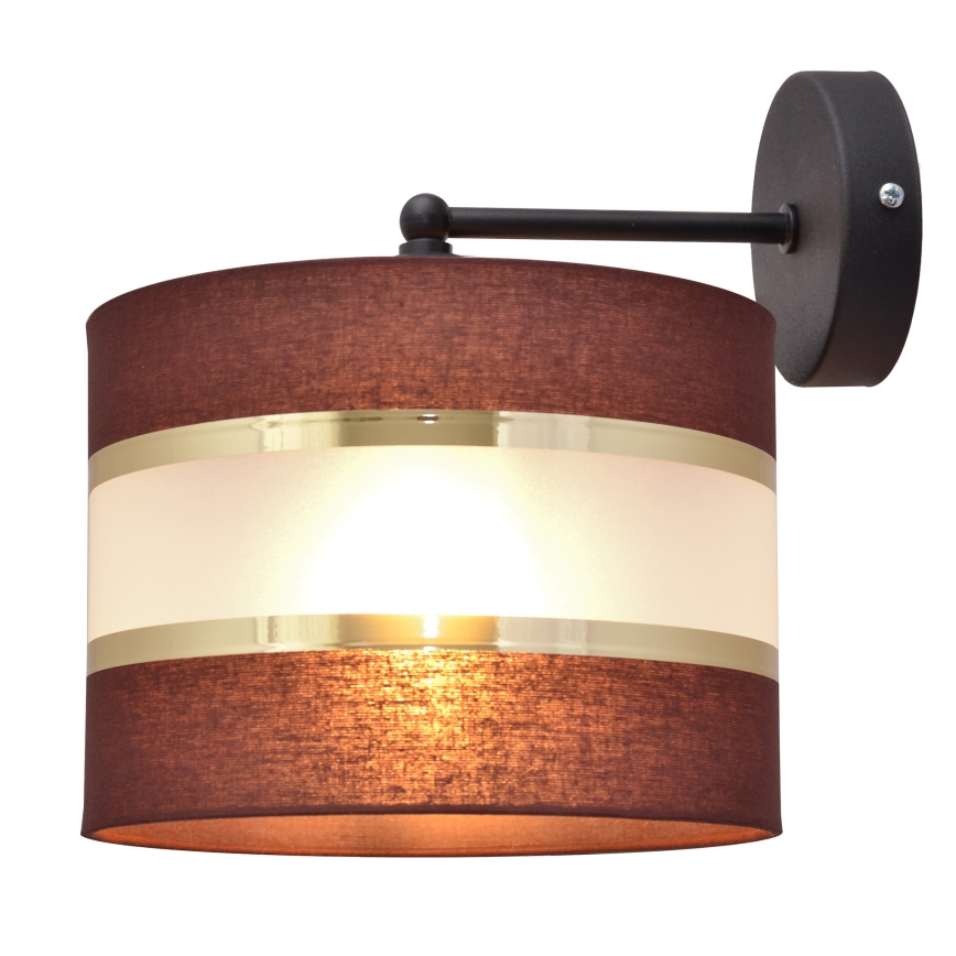 Sienas lampa HELEN 1xE27/15W/230V brūna/melna/zeltaina