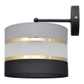 Sienas lampa HELEN 1xE27/15W/230V melna/pelēka/zeltaina