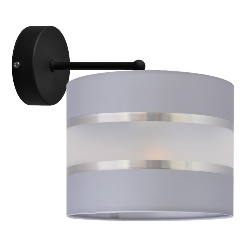 Sienas lampa HELEN 1xE27/15W/230V pelēka/melna