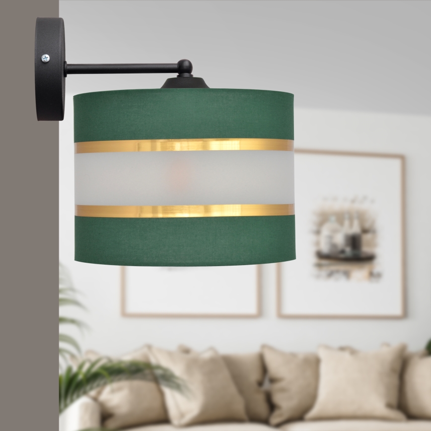 Sienas lampa HELEN 1xE27/15W/230V zaļa/zelta