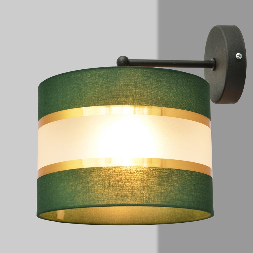 Sienas lampa HELEN 1xE27/15W/230V zaļa/zelta