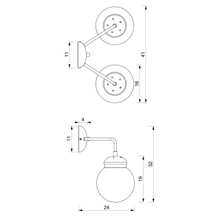 Sienas lampa HYDRO 2 2xE14/60W